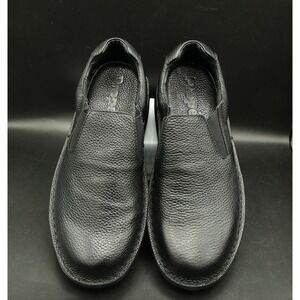 Propet Leather Upper Walking Shoes Black Leather Slip-Ons, M4077, US Men's 9.5M